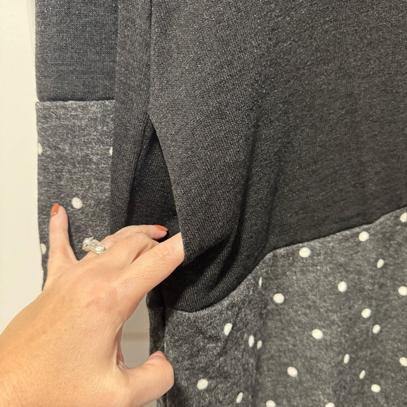 Black and Gray Polka Dot Midi Dress - Picture 4 of 8